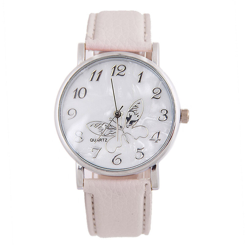 Relógio นาฬิกาควอตซ์ลายนูนสายนาฬิกาผู้หญิงสีขาวลายนูนนาฬิกาข้อมือควอตซ์สำหรับผู้หญิง