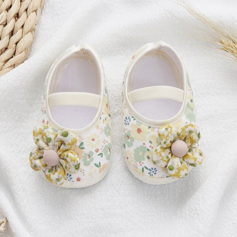 Chaussures en coton à fleurs rétro pour bébés filles, chaussures de marche, semelle souple, premiers marcheurs, tout-petits, nouveau-né, printemps, automne, 0-18M
