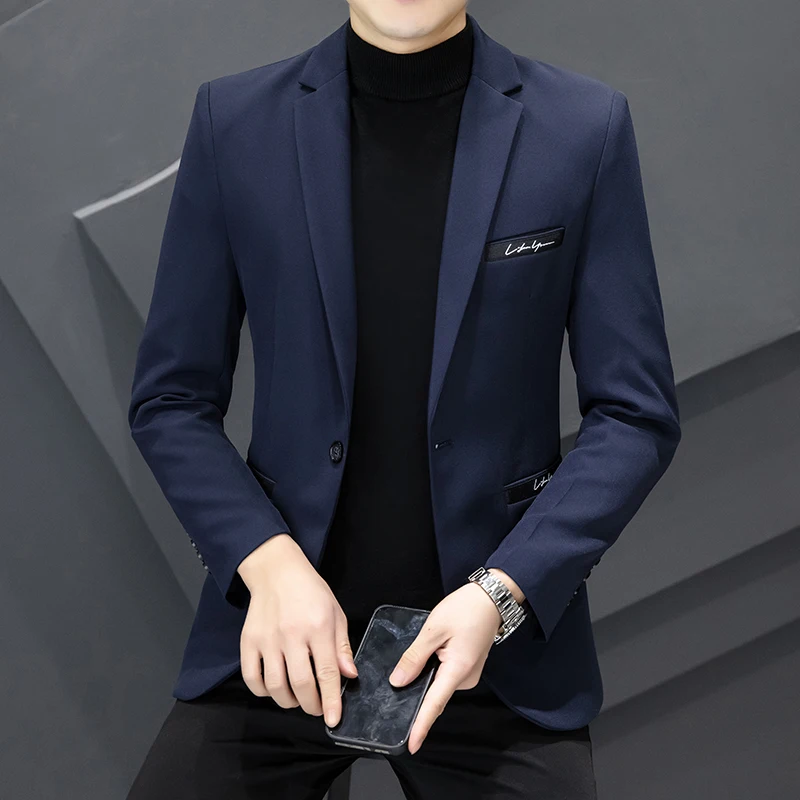 Plus Cotton Thickened Business Men's Suit Casual Coat Top Korean Version of The Trend Men's Yuppie Handsome Suit