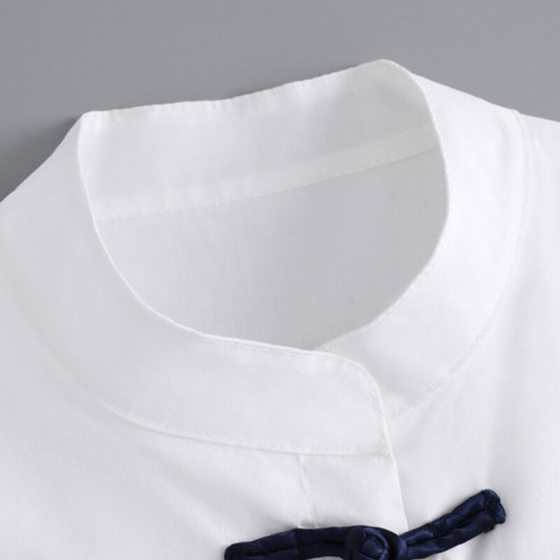 Women Vintage Knot Button Stand Collar Half Shirt Decorative Fake Collar Ruffle Trim Detachable Shawl Wrap Clothing Accessory