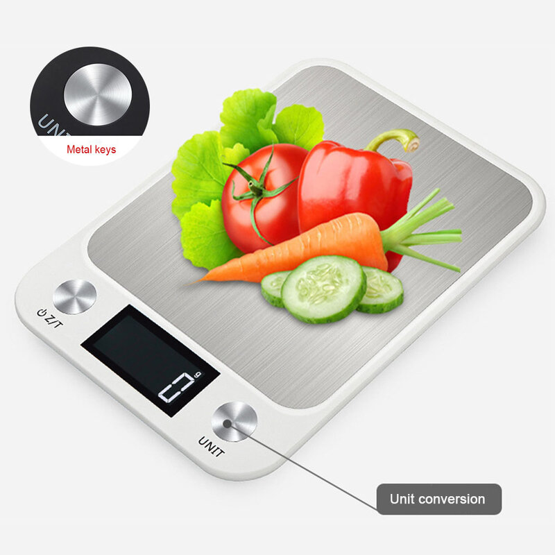 Balança de Cozinha Digital Eletrônica Inteligente, Pesando Alimentos, Balança de Café, Design de Aço Inoxidável, Cozinhar e Assar, 15kg, 1g