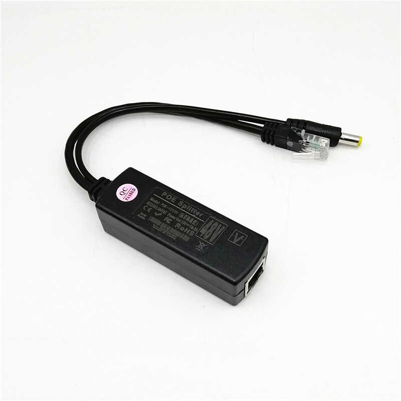 10/100M IEEE 802,3 at/af Power Over Ethernet PoE Splitter Adapter für IP Kamera 80x27x2 2mm/3,15x1,06x0,87 in 48vto12V Isoliert POE