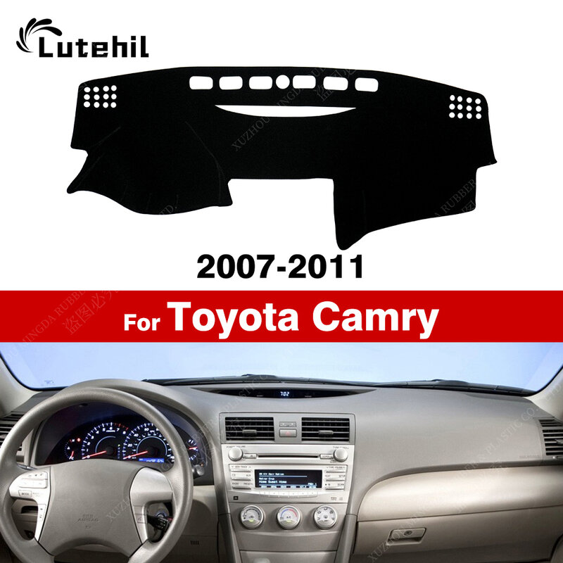 Чехол на приборную панель автомобиля для Toyota Camry 2007 2008 2009 2010, Защитная панель, коврик, коврик для приборной панели, солнцезащитный козырек, анти-УФ автомобильные аксессуары