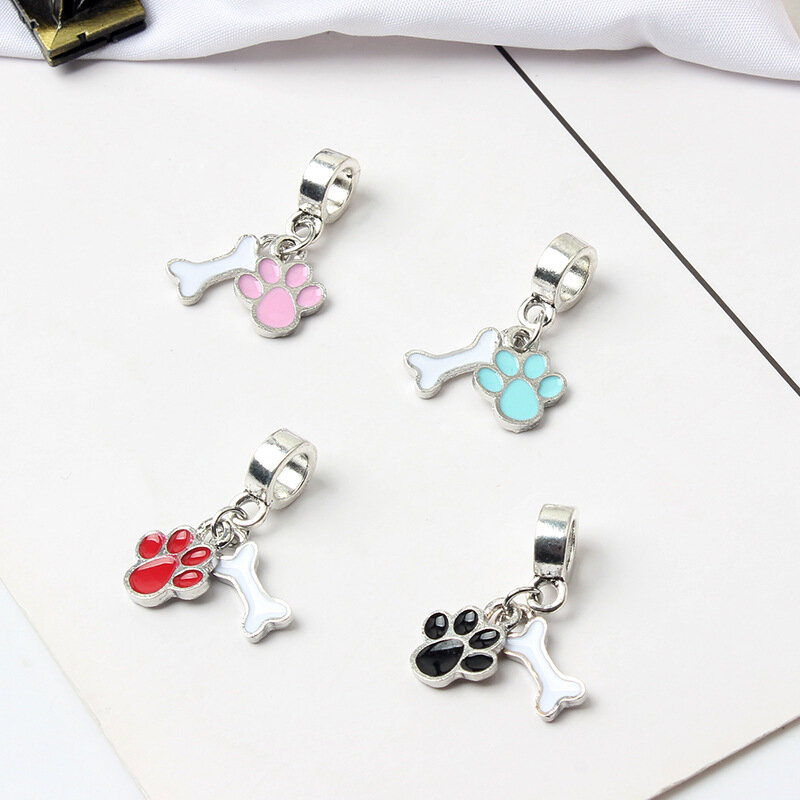 New Cute Animal Footprint Bones Pendant Suitable for Charm Bracelet Necklace Accessory Women DIY Jewelry Making Gifts