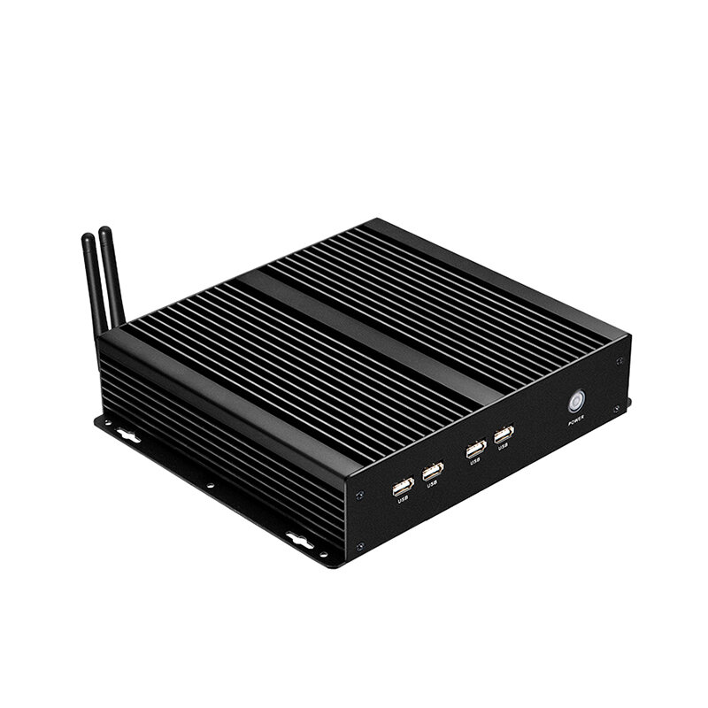 คอมพิวเตอร์ขนาดเล็กอุตสาหกรรมไม่มีพัดลม Intel Celeron 1037U COM DB9 RS232 8X HDMI USB VGA Gigabit LAN Windows xp/ 7/8/10 Linux IPC