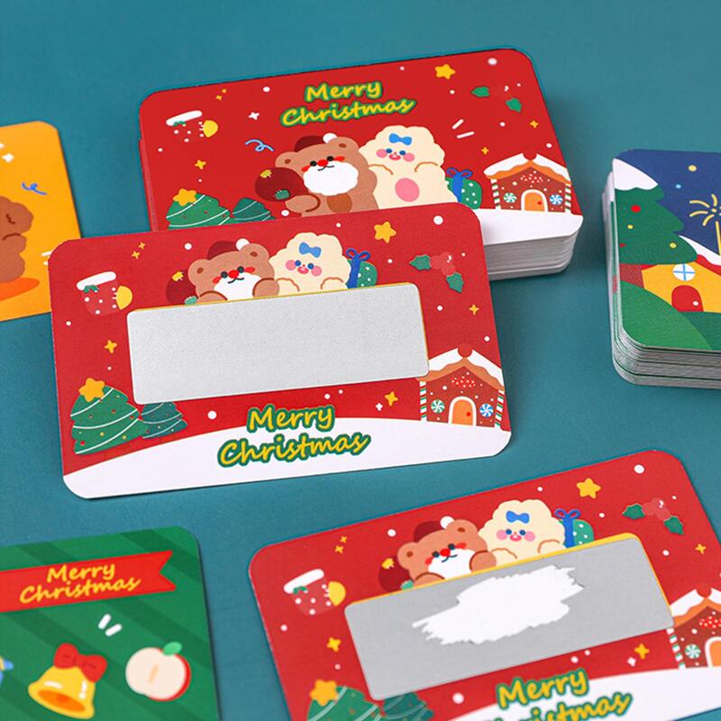 20個のクリスマスカードパックメリークリスマススクラッチカードナヴィダード新年パーティーギフトカード子供のための2両面印刷されたカード