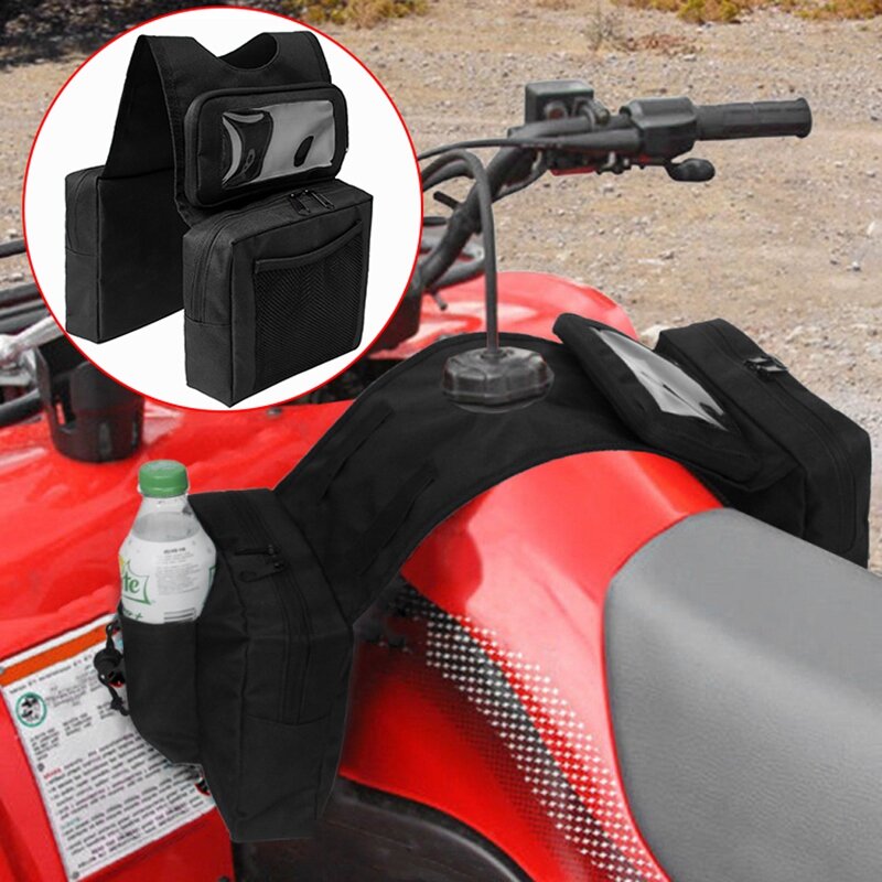 ATV UTV tas sadel tangki sepeda motor ATV, tas koper dengan penyimpanan ponsel tahan air