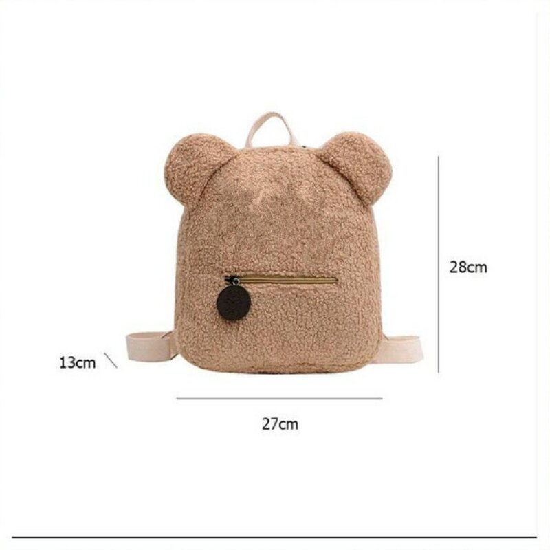 Mochila bordada personalizada do urso com linha colorida, Sacola de compras portátil do curso, Mochila bonito do ombro do urso