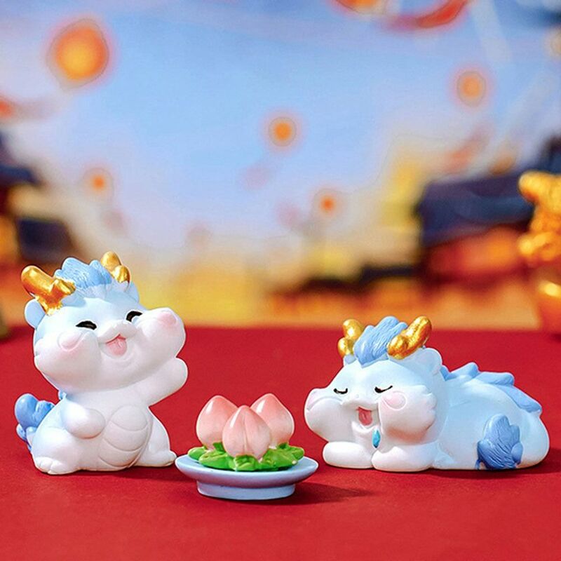 Cute Dragon Figurine Micro Landscape, Decoração do quarto Kawaii, Dollhouse Miniature Toy para crianças, Presentes de Ano Novo, 2024, 1pc