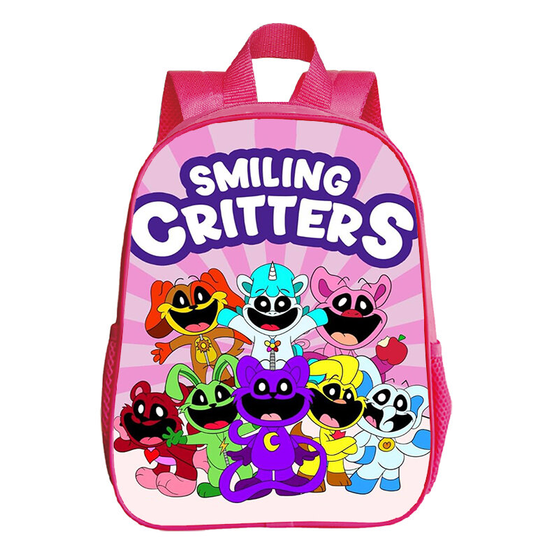 Sacs à dos Smiling Critters pour bébés filles, sac d'école rose pour enfants, sac de livre de garde d'enfants, sac d'école pour tout-petits
