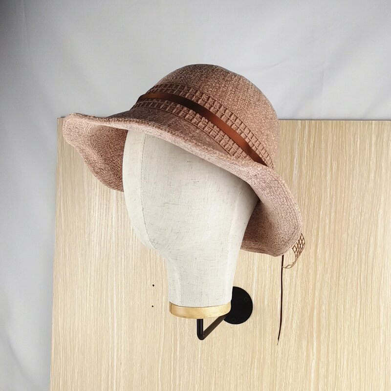 1Pcs Mannequin Head Model Wig Stand Helmet Holder Wall Mounted Hook Hat Display Stand Storage Holders A
