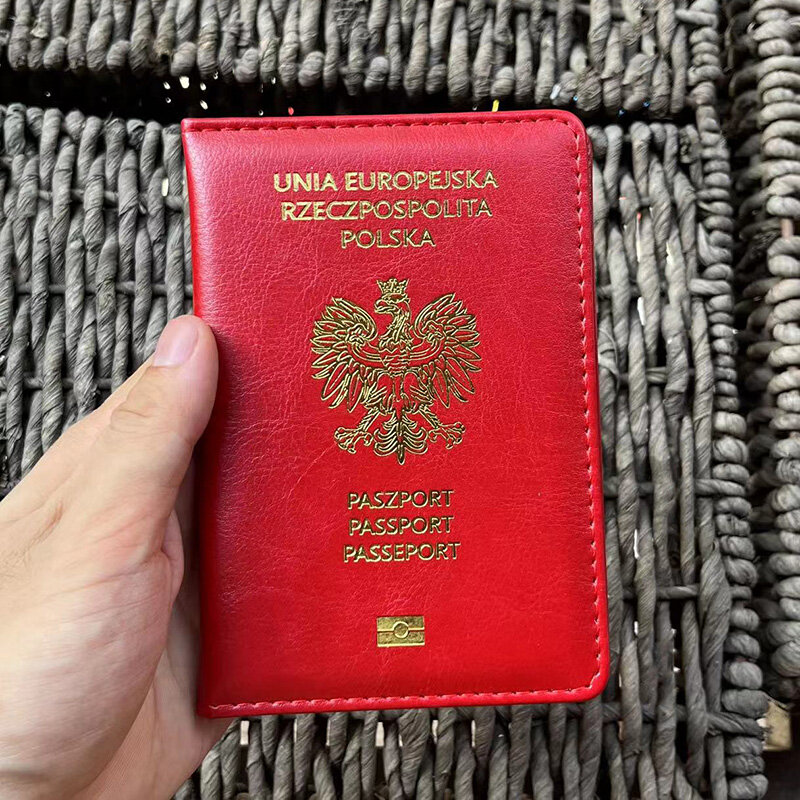 Couverture de passeport polonais, étui de passeport, accessoires de voyage, Pologne