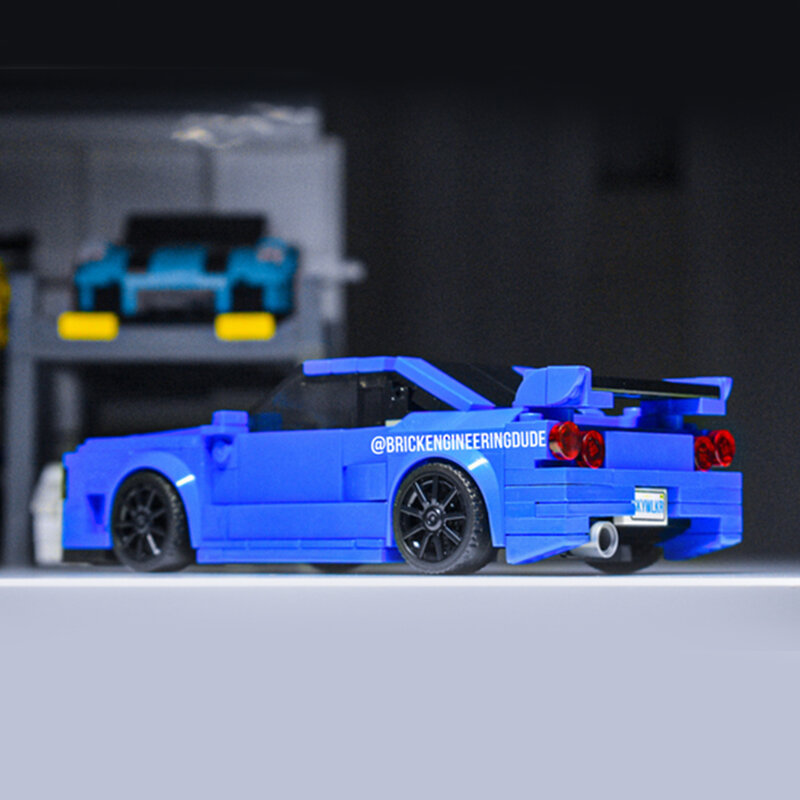 MOC-84758 NISANG GT-R Building Block DIY Technology Assembly Electronic Drawing No Sticker Toys For Kids