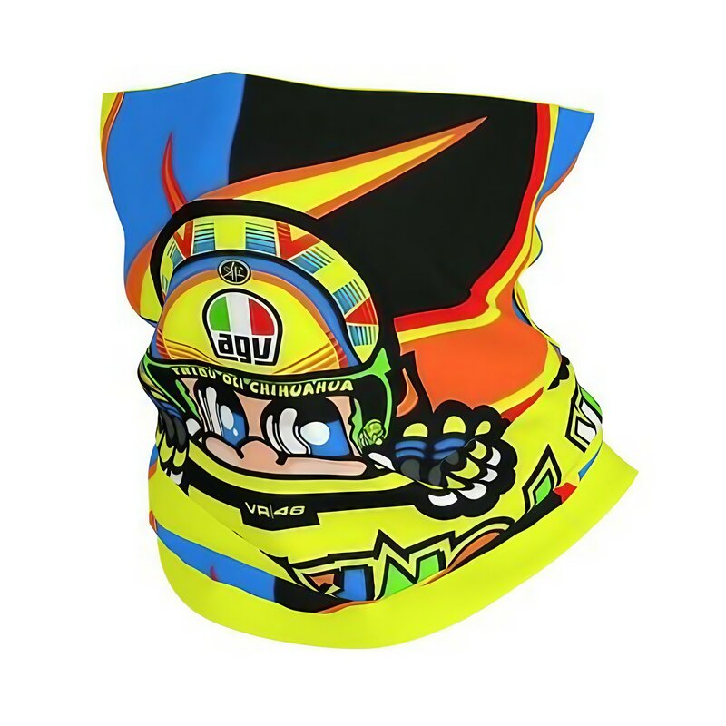 Motorcycle Racing Bandana Neck Cover Printed Rossi Mask Scarf Multifunctional Cycling Scarf Riding Unisex Adult All Season