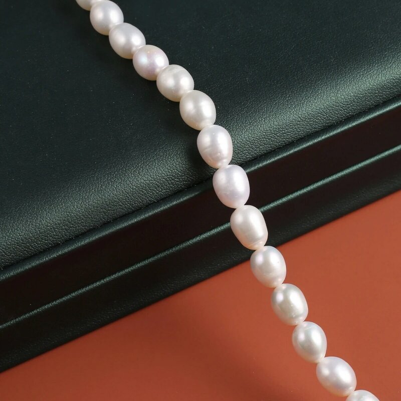 Perles Naturelles en Forme de Riz, Forme Exquise, Apparence Élégante pour Bijoux de Bricolage, Bracelet Fait à la Main, Longueur 36cm