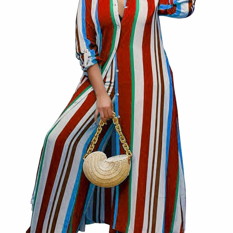Conjuntos de poliéster com 2 peças para mulheres africanas, manga comprida, gola em v e meia longa, roupas de outono e primavera, 2023