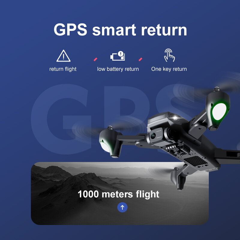 R20 Drone GPS kamera ganda HD 10K, mainan helikopter kendali jarak jauh 6KM dapat dilipat pemosisian aliran optik Wifi 5G kamera ganda HD 10K