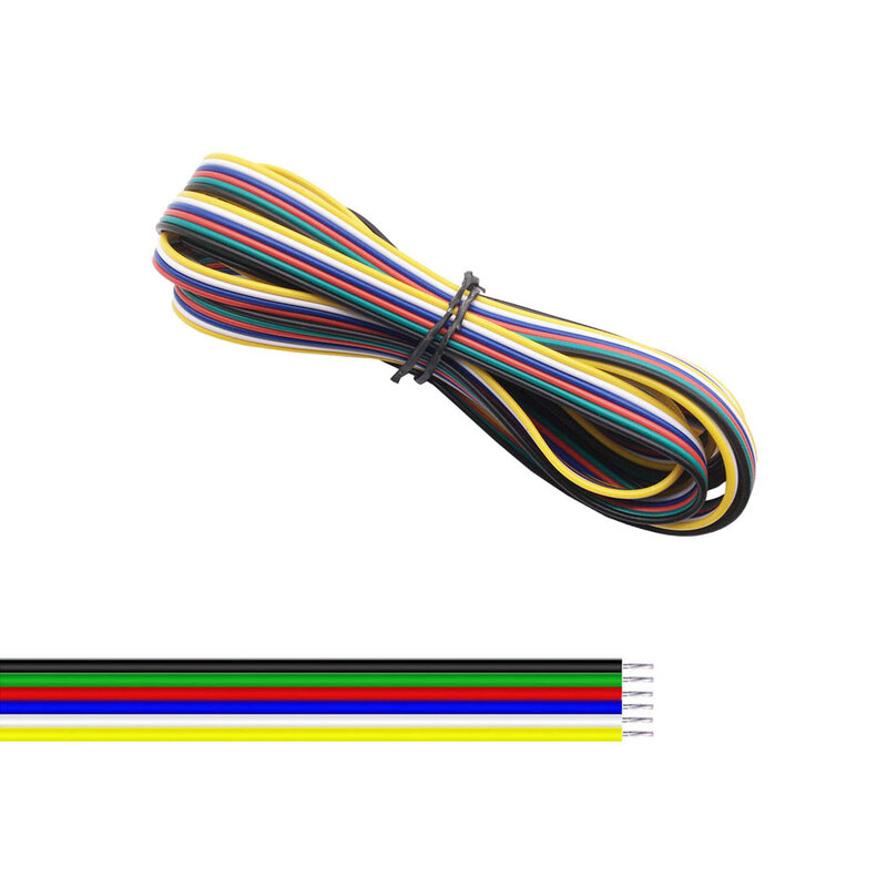 Cable de alambre Led para tira de luces Led, accesorio para WS2812B, WS2811, 5050, 2835, 5730, 5m/10m/20m/50m/100m, 26AWG, 2Pin/3Pin/4Pin/5Pin/6pin