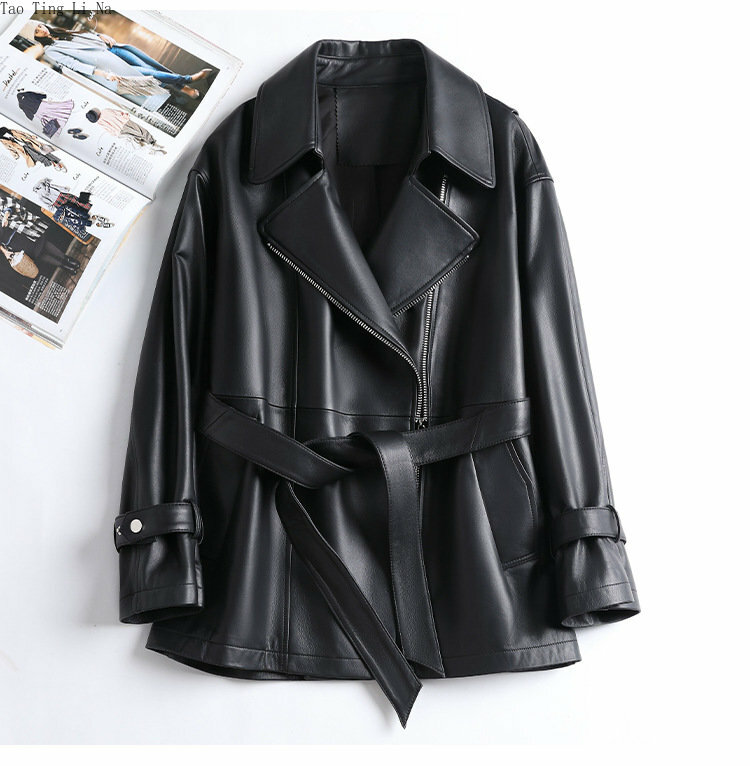 2023 donne nuovo cappotto in vera pelle di montone sciolto giacca da moto in vera pelle di pecora di fascia alta G9