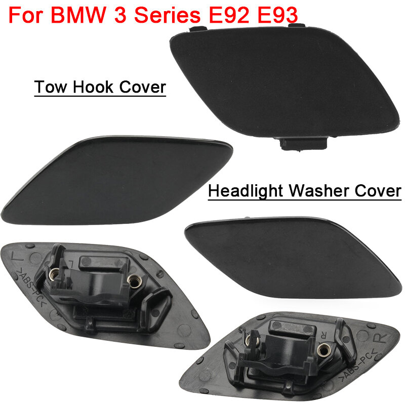 Headlight Washer Cover Headlamp Cap Front Bumper Tow Hook Cover For BMW 3 Series E92 E93 2006-2010 51117187956 61677171659