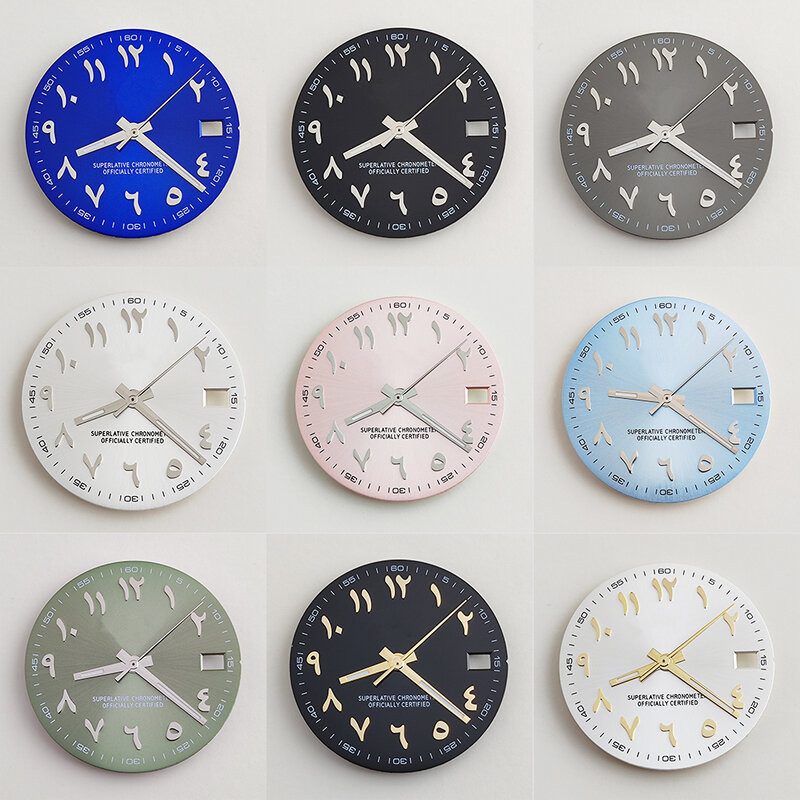 NH35 dial Arabic numerals dial Pink dial Ice blue dial suitable for NH35 NH36 movement watch accessories