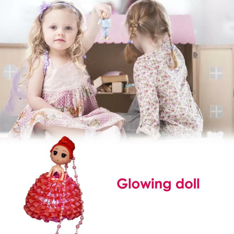 Lampu putri boneka bercahaya lucu, gaun pesta dengan lampu malam Led lampu taman kanak-kanak indah hadiah ulang tahun portabel