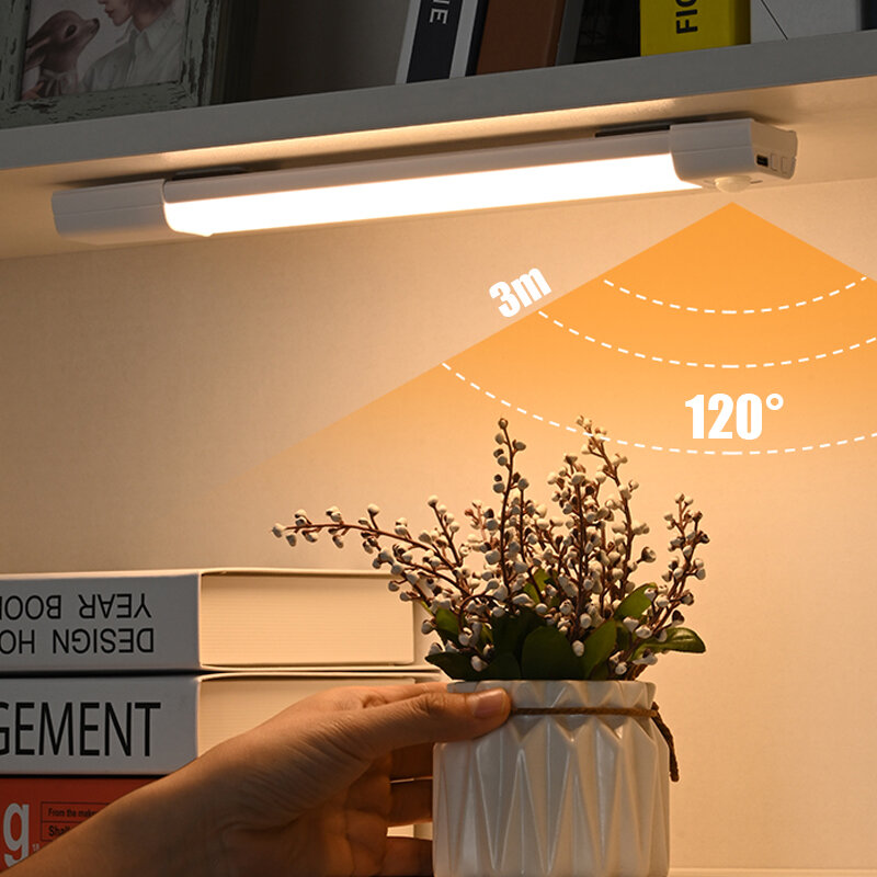 Sensore di movimento luce notturna a LED 3-in-1 sotto le luci dell'armadio lampada ricaricabile USB Wireless lampade dimmerabili scala da cucina ordro