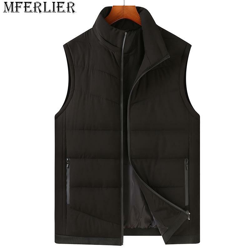large size work vest hooded men's large size loose plus size Thick section Autumn Winter vest men 6XL 7XL 8XL 150KG