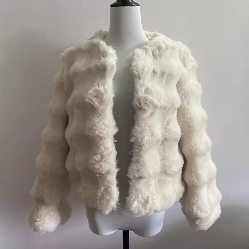 TPJB-abrigos de piel sintética de zorro para mujer, cárdigan sin cuello de manga larga de alta calidad, chaquetas de piel Artificial, novedad de invierno