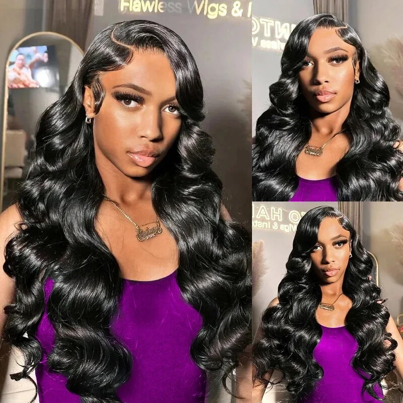 30 inch 13x6 HD Transparent Body Wave Lace Front Human Hair Wigs Brazilian  Glueless Wig 13x4 Lace Frontal Wigs For Black Women