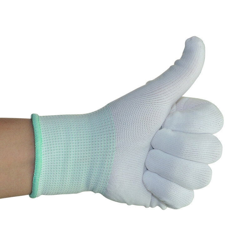 12 pairs von sommer ultra-dünne kurze nylon seide arbeit reine weiße handschuhe arbeits schutz elastische fahren sonnencreme für männer frauen