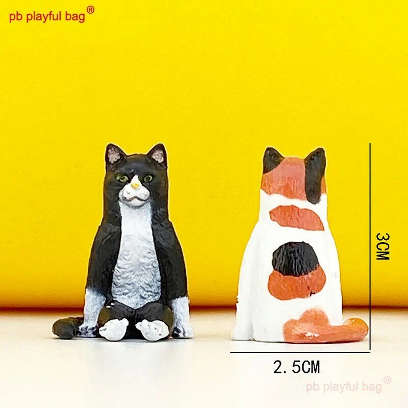 PB Tas Lucu Simulasi Lucu 6 Kucing Boneka Jongkok dan Duduk Hewan Model Mainan Anak-anak Hadiah Kue Dekorasi ZG104