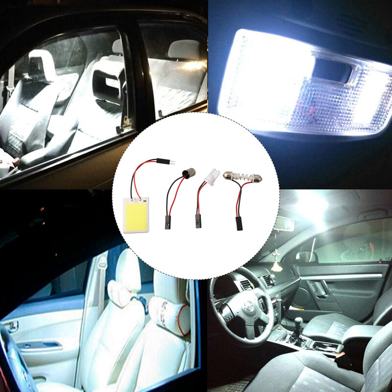 แผงไฟไฟ LED ของห้องโดยสารใช้พลังงานต่ำ T10ช่องเสียบลิ่ม16/24/36/48ชิ้นของชิปไฟอ่านหนังสือในรถ