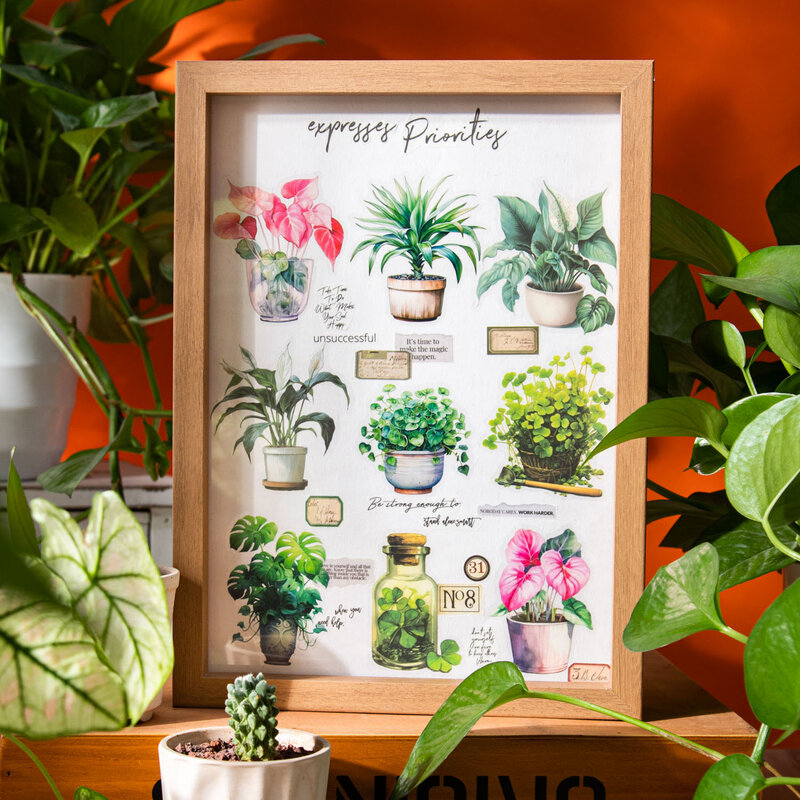 30 Blatt tropischen Regenwald Serie Vintage Pflanze Blume Haustier Aufkleber kreative DIY Journal Collage Dekor Material Briefpapier