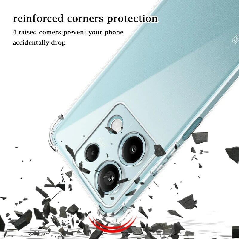 Custodia in Silicone antiurto per Xiaomi Redmi Note 13 12 12S 12T 11 11T 11S 10 10S Pro Plus Pro + 4G 5G custodia morbida Ultra sottile trasparente