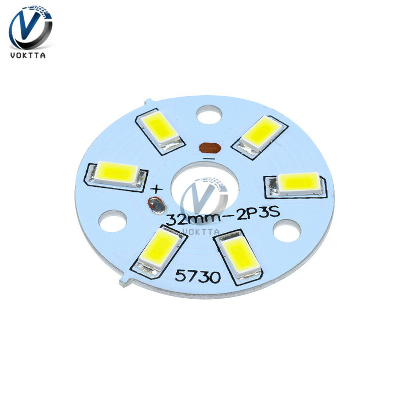 Painel de luz LED branco SMD, diodo emissor, SMD Highlight Lamp Board, cúpula interior do carro, 3W, 5730, 5pcs
