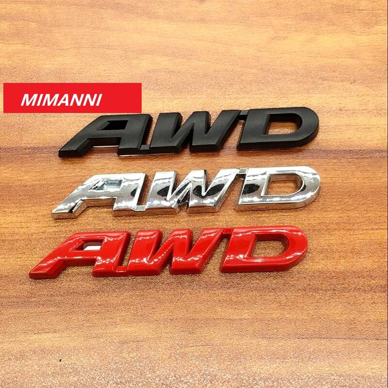 car styling car AWD 3D metal chrome zinc alloy 3D badge sticker auto parts For Honda Toyota 4 Drive sticker