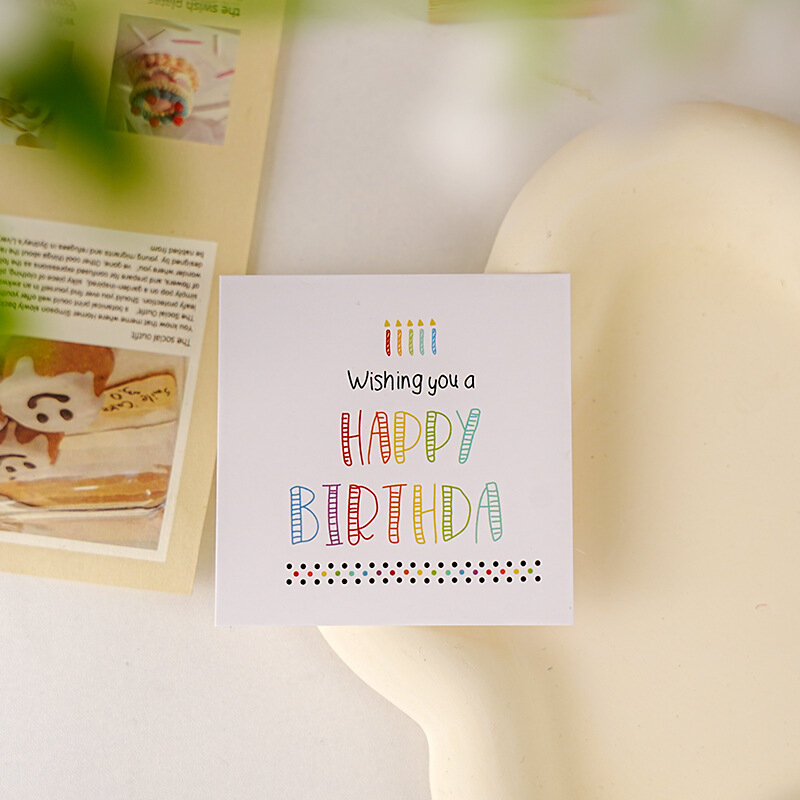 Tarjetas de feliz cumpleaños cuadradas de papel para hombres y mujeres, tarjetas de mensaje para adultos, tarjeta de invitación de fiesta de cumpleaños, 50 piezas