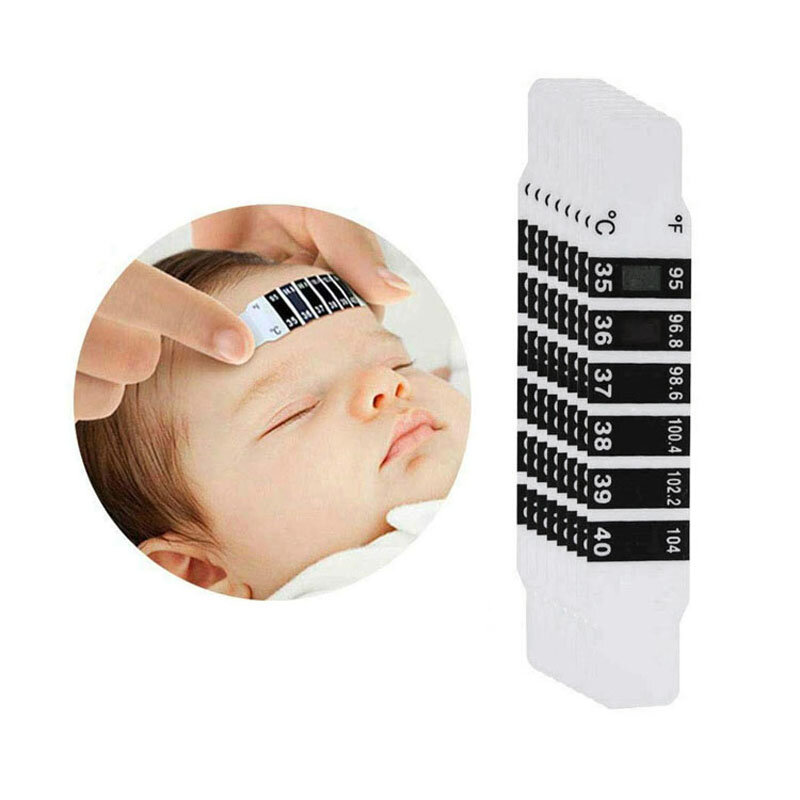 Termometer kepala tubuh bayi, stiker kepala tubuh termometer Monitor suhu demam, alat pengukuran