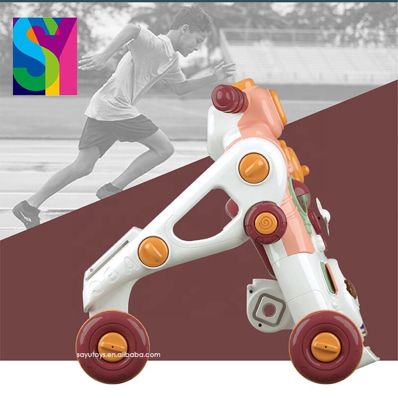 SY TOYS 2021 passeggino per interni bambini multifunzionale Set di apprendimento precoce attività musicale elettronica Walker Trolley giocattolo per bambini