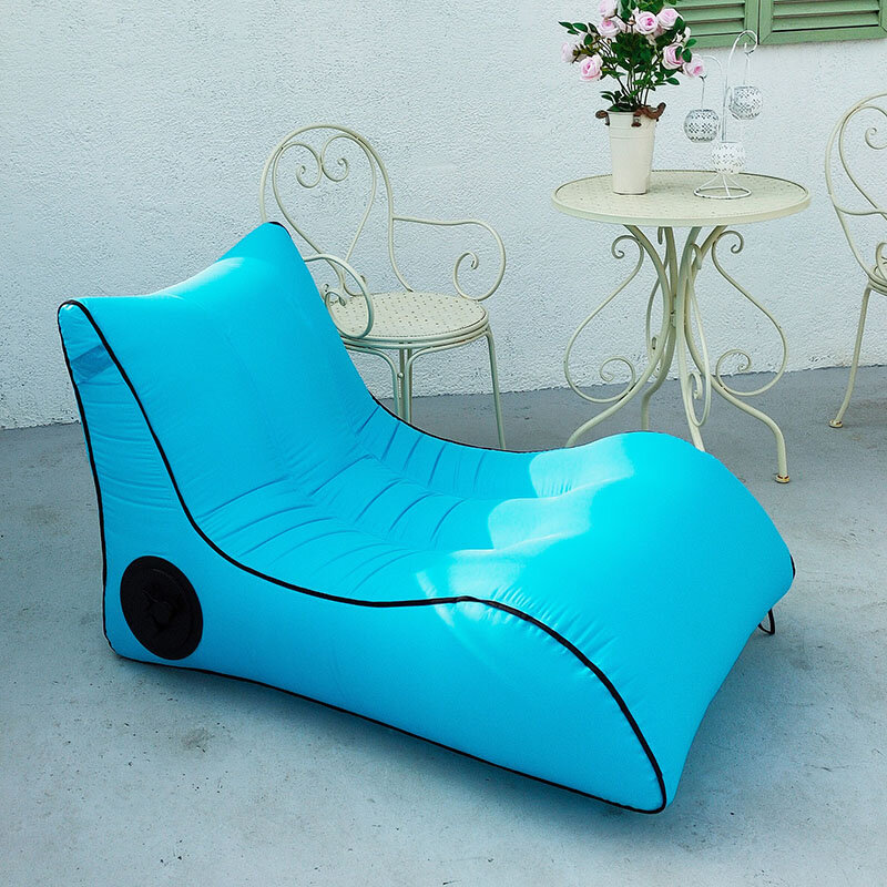 Jardim ao ar livre portátil automático espreguiçadeira inflável sofá cama dobrável à prova dwaterproof água almofada de ar terraço mobiliário lazer sofá ar