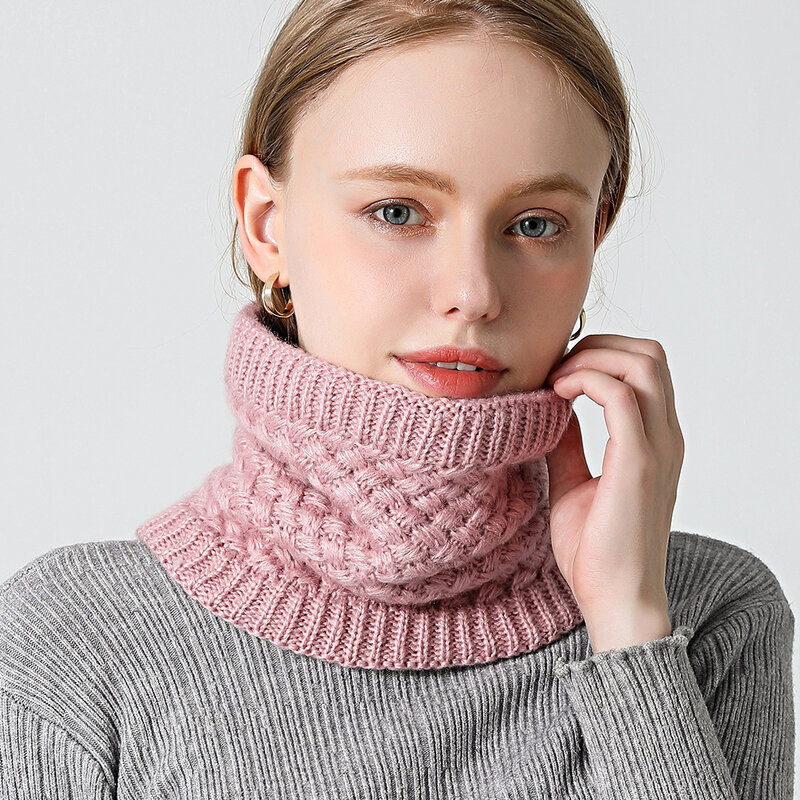 2022 nuova sciarpa al collo inverno donna uomo colletto lavorato a maglia solido spessore caldo anelli in velluto sciarpe marmitta Allmatch di alta qualità