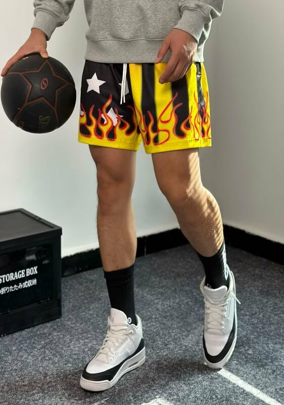 Мужские летние тонкие прямые свободные повседневные шорты модные быстросохнущие пятиконечные баскетбольные спортивные брюки в американском стиле