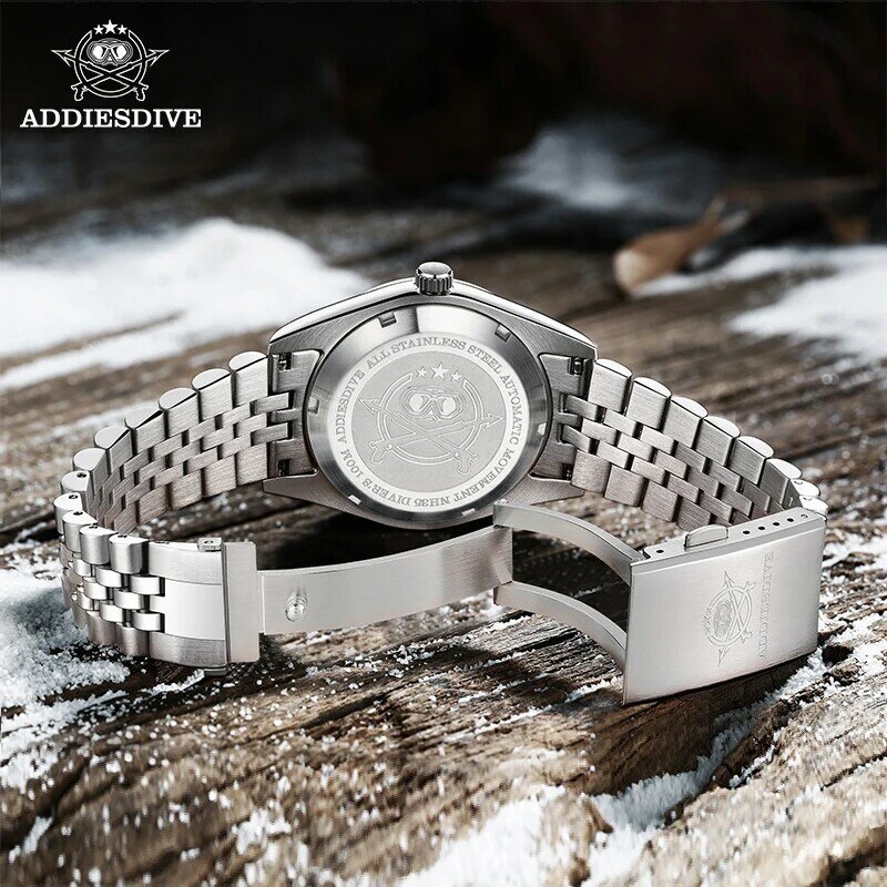 Addiesdive Mannen Jurk Horloge 39Mm Luxe Sapphire Relojes Часы 10Bar Waterdichte NH35 Rvs Automatische Mechanische Horloges