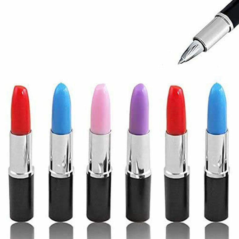 1 buah pulpen menulis banyak warna lipstik lucu bola pena alat tulis kantor baru hadiah anak siswa