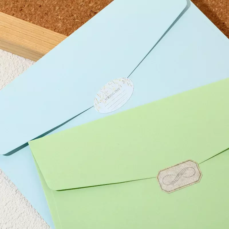 Конверты однотонные с окошком для надписей, 10 шт., милые конверты для наличных, для свадебных приглашений, открыток, офисные принадлежности