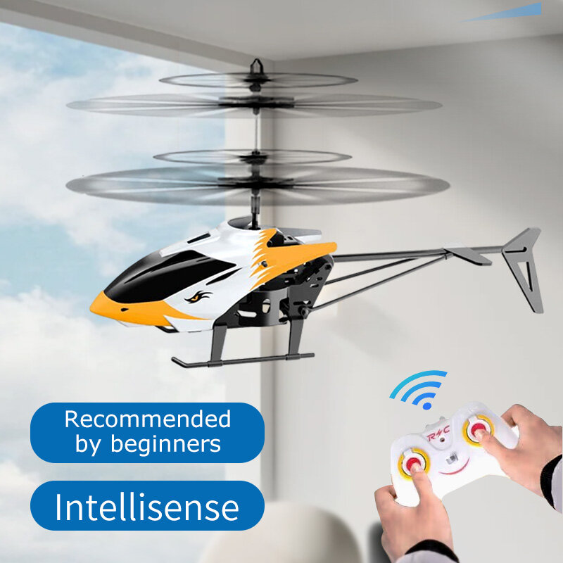 Mini avião de controle remoto para crianças, helicóptero sensoriamento gesto, aeronave leve piscando, brinquedo interativo para crianças