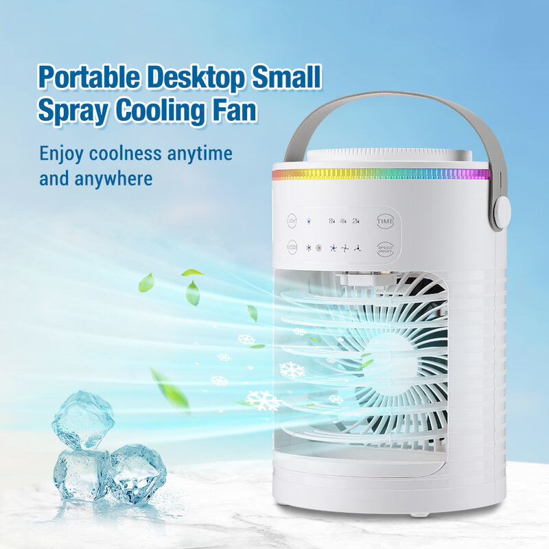 Настольный вентилятор для кондиционирования воздуха, Электрический охлаждающий прибор для дома и офиса, увлажнитель воздуха с распылителем, мини-кулер для гостиной и спальни