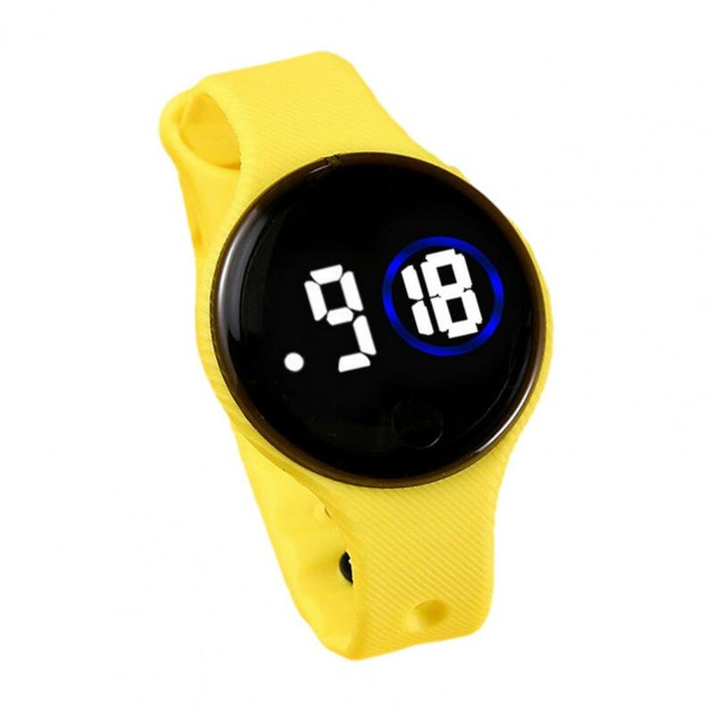 Crianças Round Dial LED Digital Watch, relógio impermeável, pulseira de silicone, crianças, estudantes relógio de pulso, pulseira relógios digitais