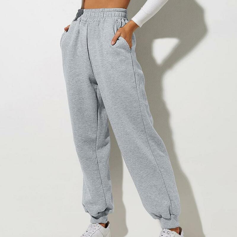 Women Casual Trousers Cozy High Waist Women's Sweatpants with Pockets for Spring Fall Soft Warm Jogging Trousers for Casual Wear